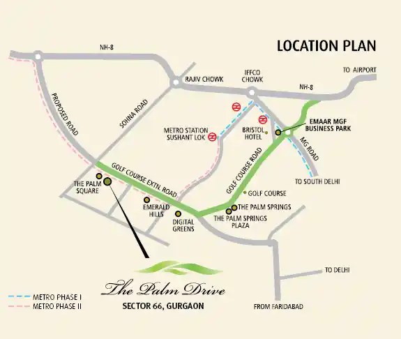 Emaar MGF The Palm Drive Location Map